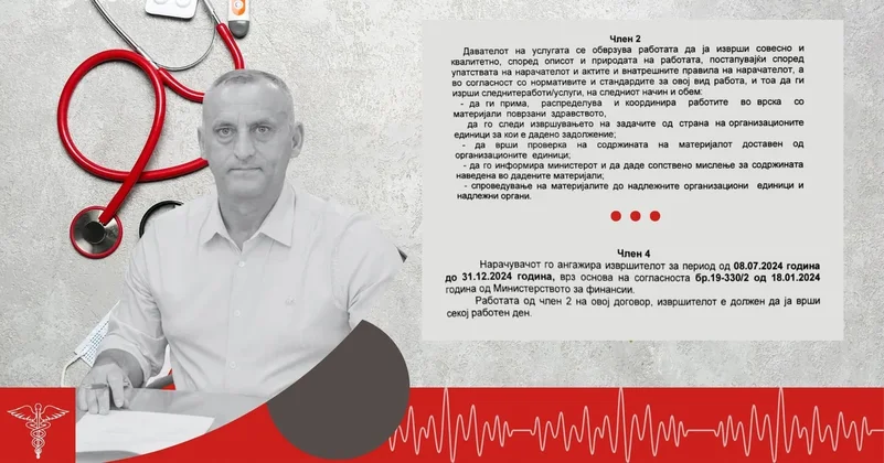 Директорот на Неврологија Фатмир Меџити бил хонорарец на Министерството за здравство за 1.000 евра месечно